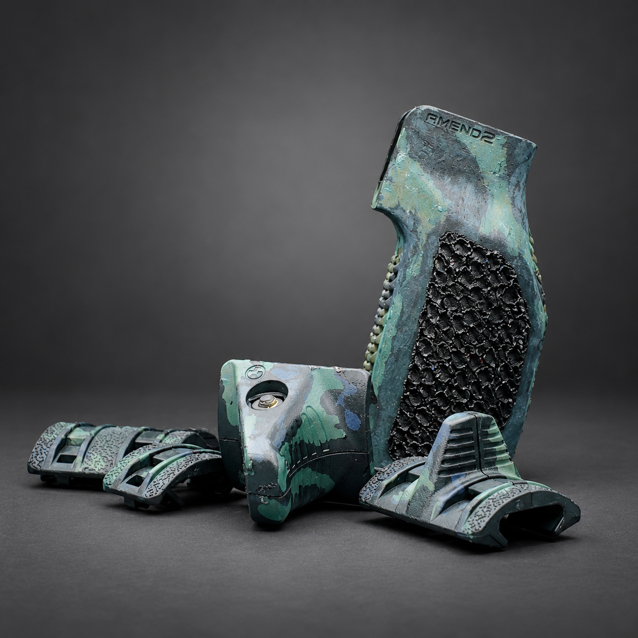 GGW Customs Blue Camo — Hand-Stippled Amend2 & Magpul Picatinny Combo - Image 4